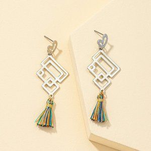 Small Silver Tassel Earrings for Women